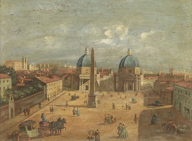 Ignoto del XIX Secolo - «santa Maria del Popolo», «il Campidoglio» e «veduta di Venezia con il Ca...