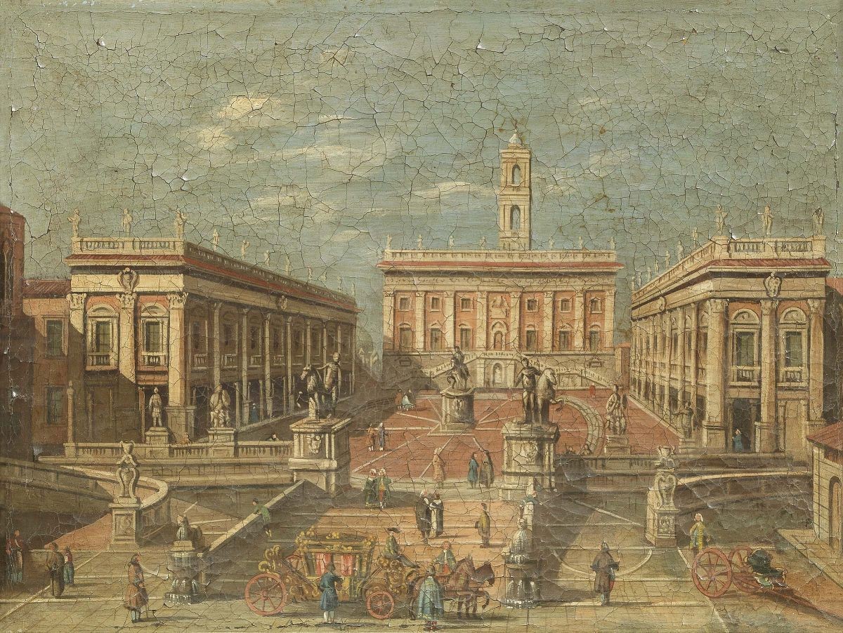 Ignoto del XIX Secolo - «santa Maria del Popolo», «il Campidoglio» e «veduta di Venezia con il Ca...