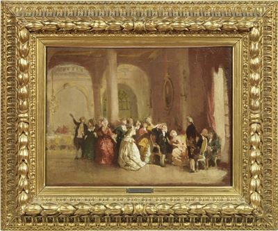 «franklin Incoronato a Parigi» (recto) e «processione del Corpus Domini alla Villa le Rose» (vers...