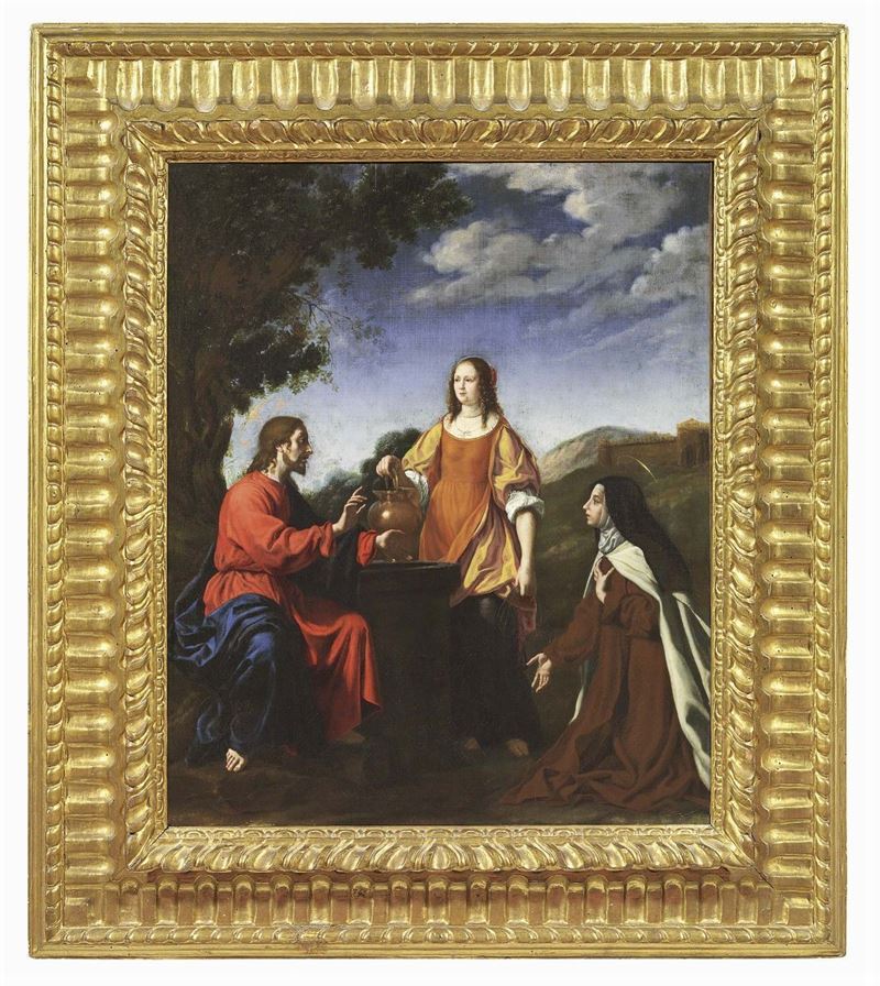 Carlo Dolci (attr. A) - La Samaritana al Pozzo (cristo e la Samaritana con Santa Maria Maddalena ...
