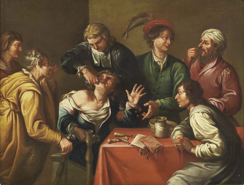 Ignoto del XVIII Secolo (scuola Fiamminga o Romana) - Il Cavadenti
