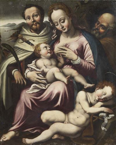 Sacra Famiglia con San Giovannino e Santo Domenicano
