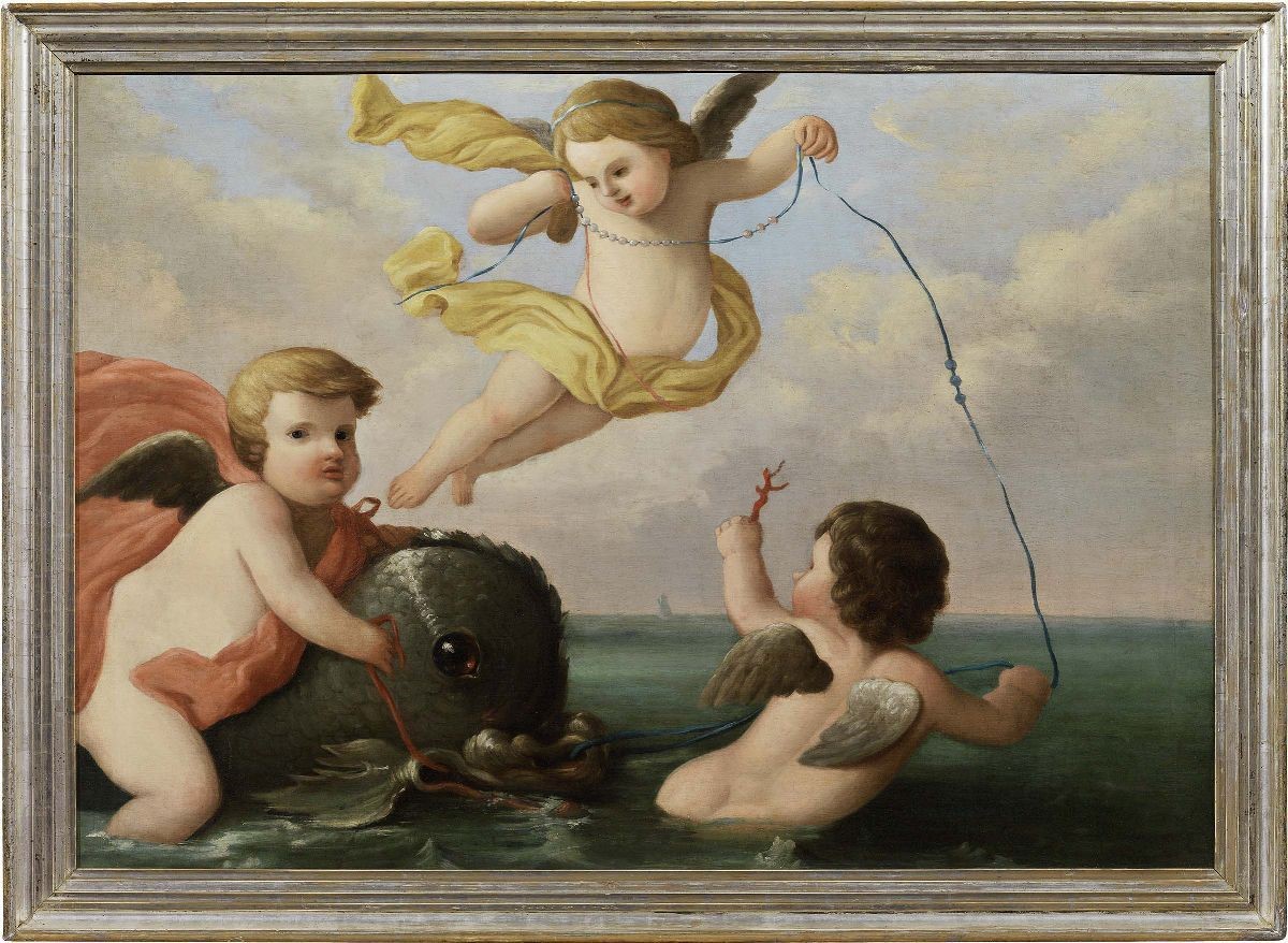 Scuola Veneta del XVIII Secolo - Puttini Come «allegoria del Fuoco», «allegoria Dell'aria», «alle...