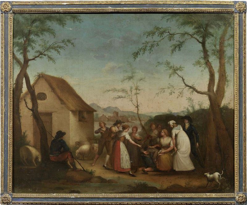 Sebastiano Lazzari (attr. A) - Due Opere Raffiguranti «paesaggio»