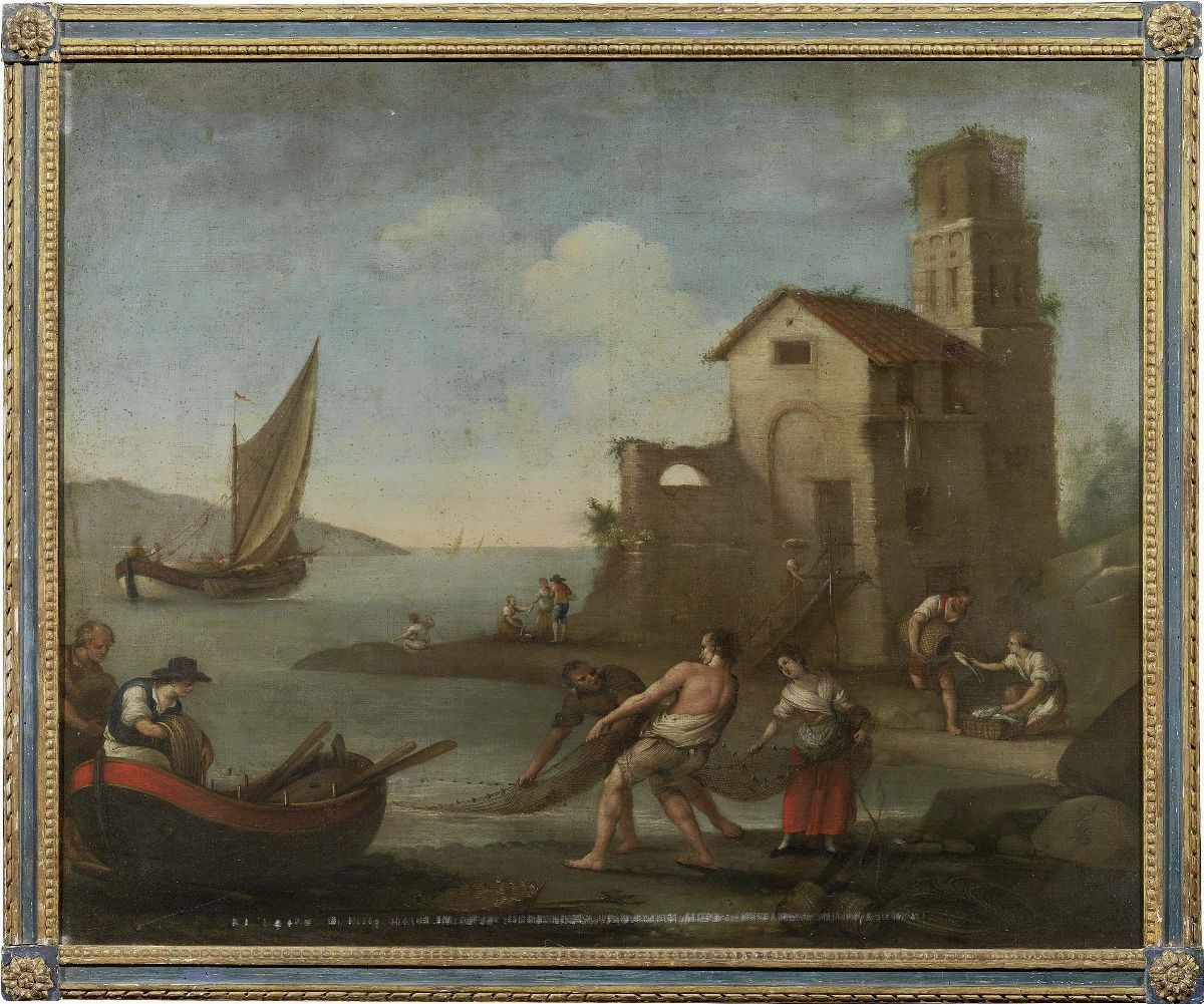 Sebastiano Lazzari (attr. A) - Due Opere Raffiguranti «paesaggio»