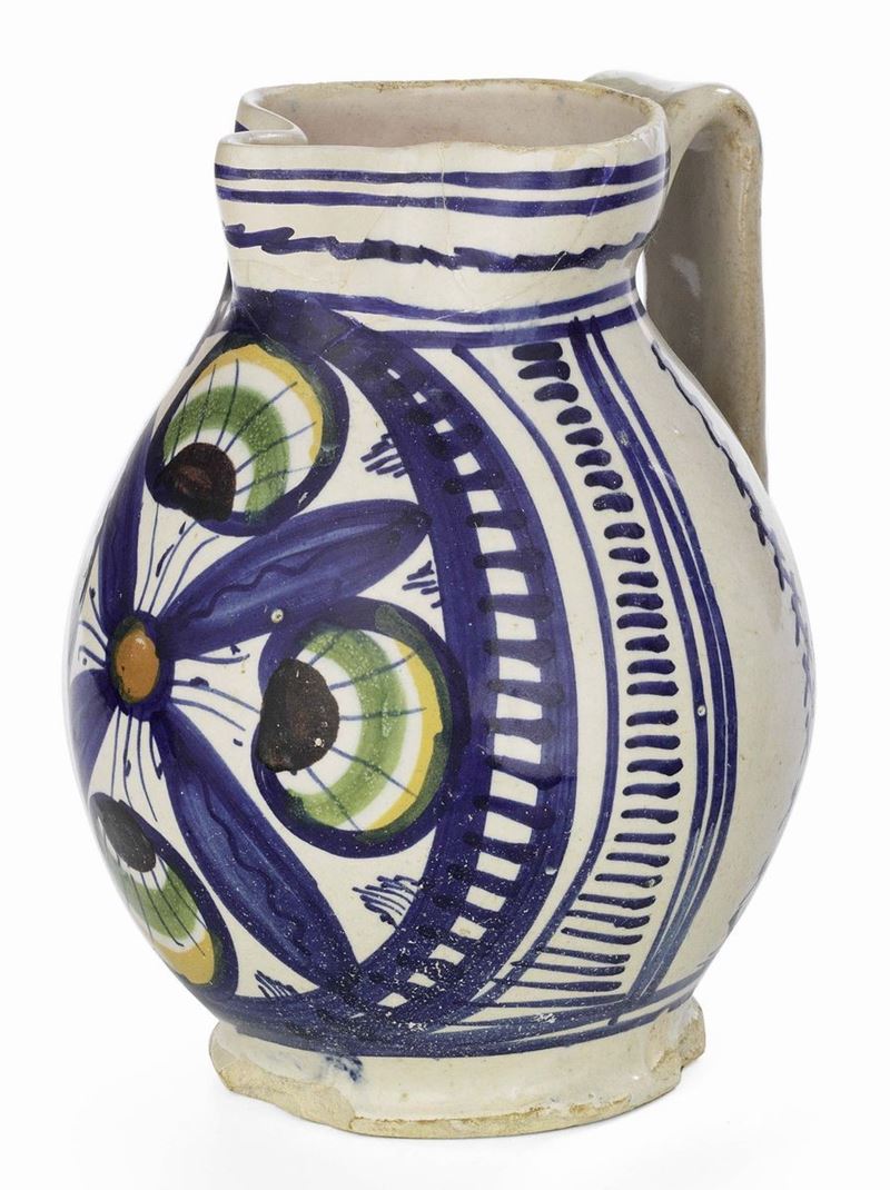 Due Brocche in Maiolica Policroma
