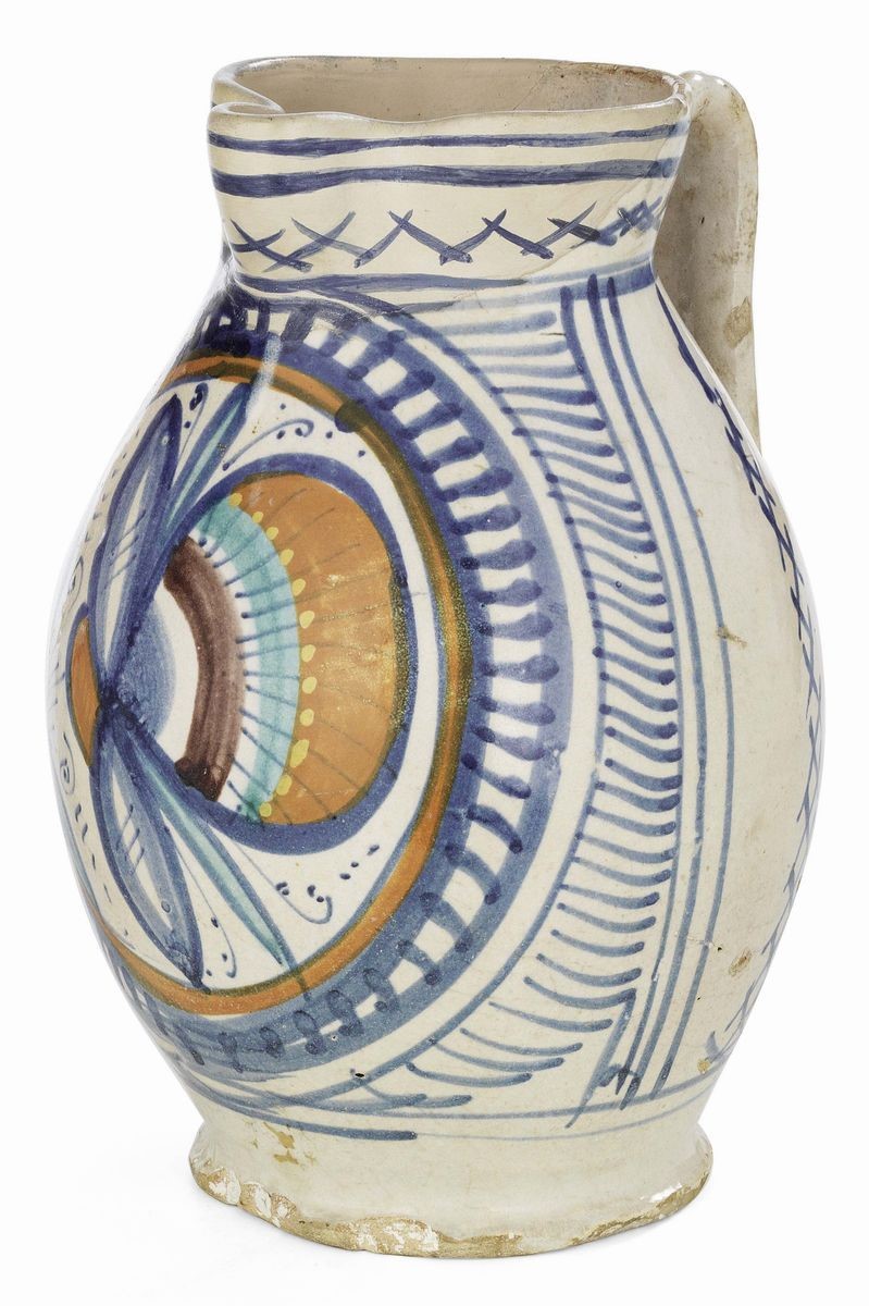 Due Brocche in Maiolica Policroma
