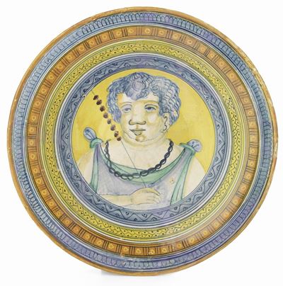 Piatto in Maiolica Policroma Blu e Manganese