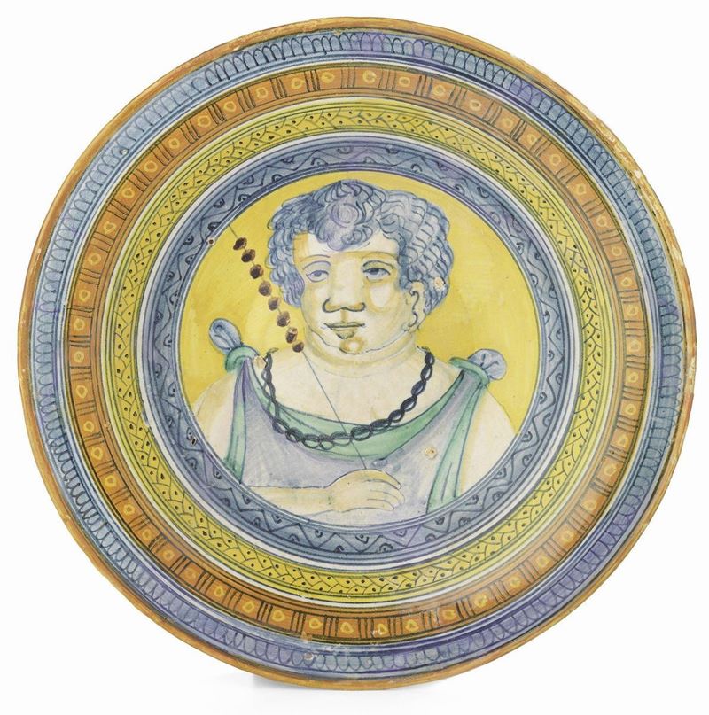 Piatto in Maiolica Policroma Blu e Manganese