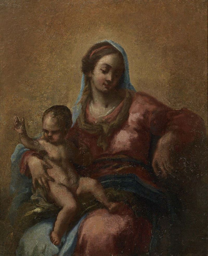 Scuola Veneta Fine XVII Secolo - Madonna Col Bambino