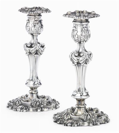 Coppia di Candelieri in Argento