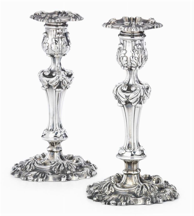 Coppia di Candelieri in Argento