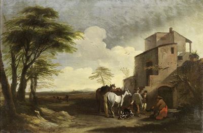 Paesaggio con Cavalieri