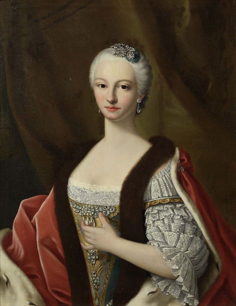 Scuola Francese del XVIII Secolo - Ritratto Dell'infanta di Spagna