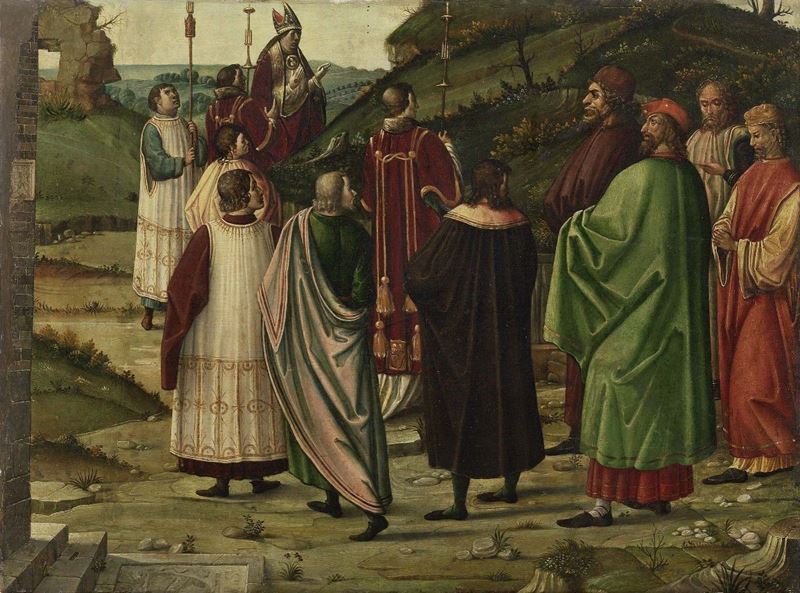 Scuola Lombarda del XVI Secolo - Miracolo di Santo Vescovo