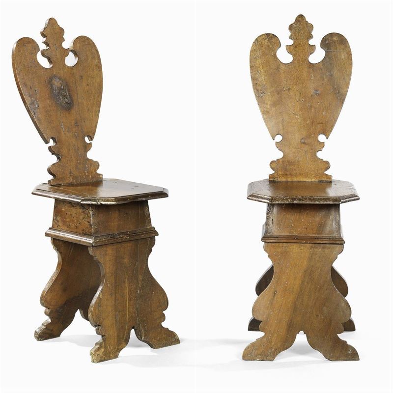 Coppia di Panchetti in Legno di Noce