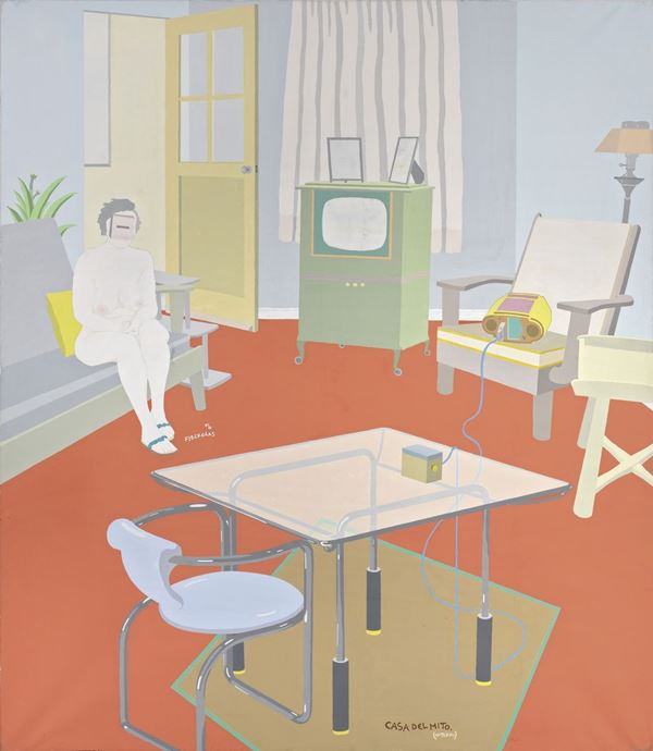 Luca Alinari : Casa del mito (Interno)  (1973)  - Olio su tela - Auction CONTEMPORARY ART - I - Casa d'aste Farsettiarte