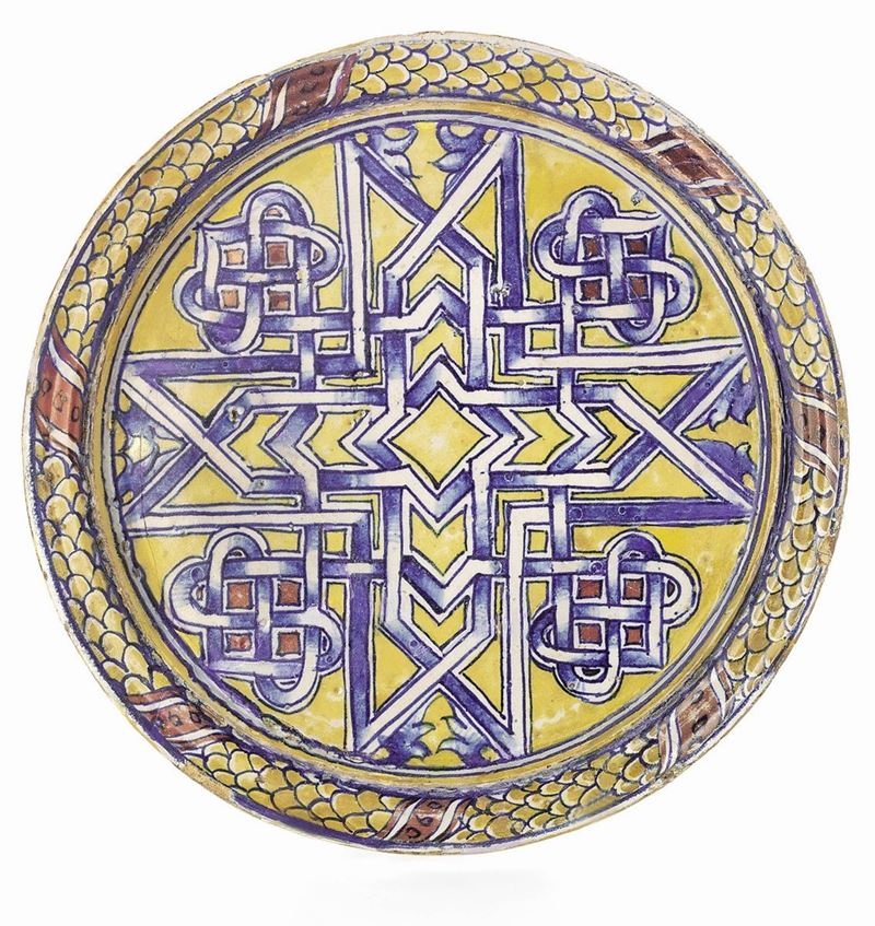 Tre Piatti in Maiolica Policroma