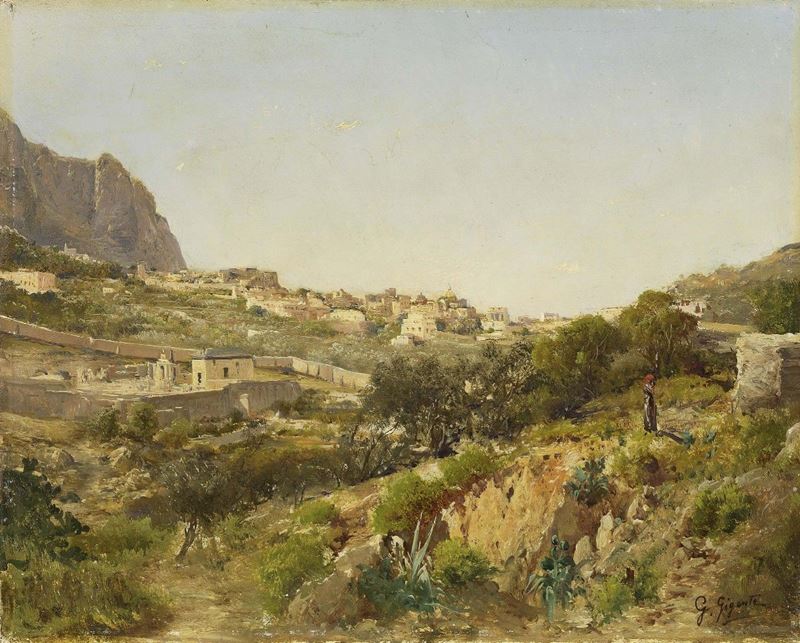 Giacinto Gigante - Veduta di Capri