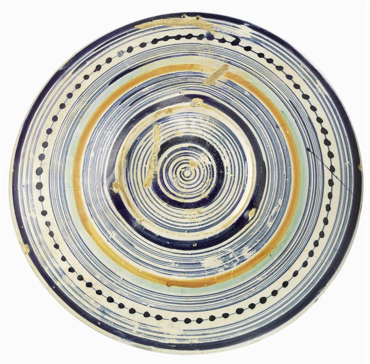 Due Piatti in Maiolica Policroma