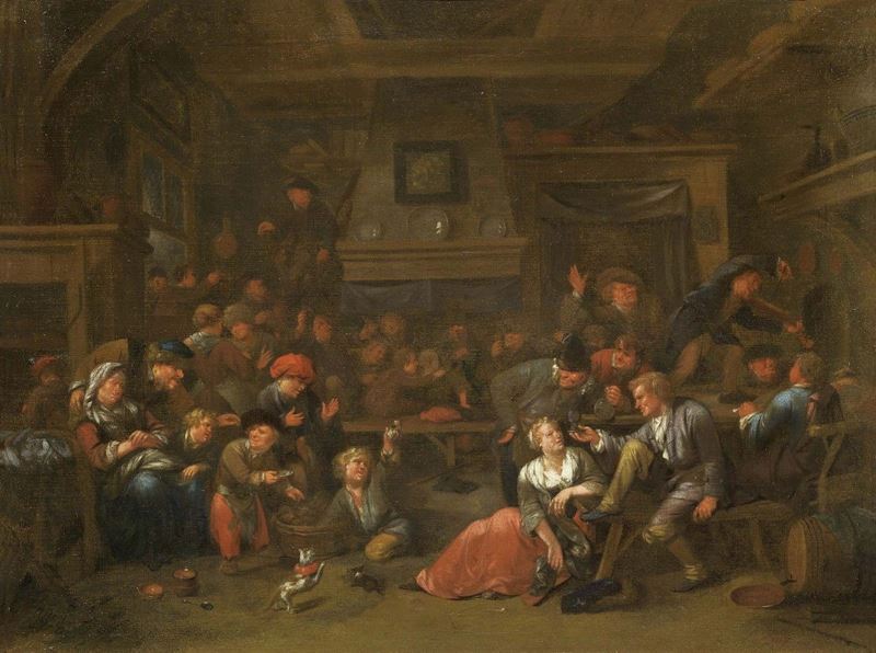 Bernardus Van Schendel - Interno di Osteria