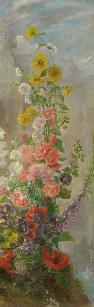Jeanne Belloc Bibron - Due Opere Raffiguranti «fiori»