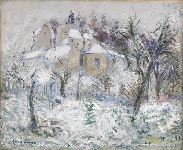 Gustave Loiseau - Maisons à Pontoise sous la neige