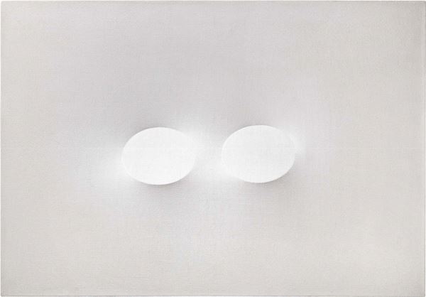 Turi Simeti - Due ovali bianchi