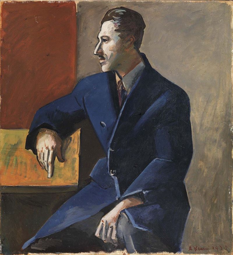 Achille Funi - Ritratto di Mario Tozzi
