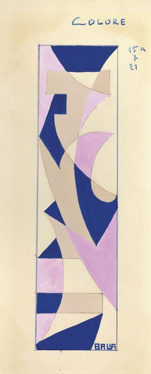 Giacomo Balla - Forme-volume (disegno per Sciarpa)