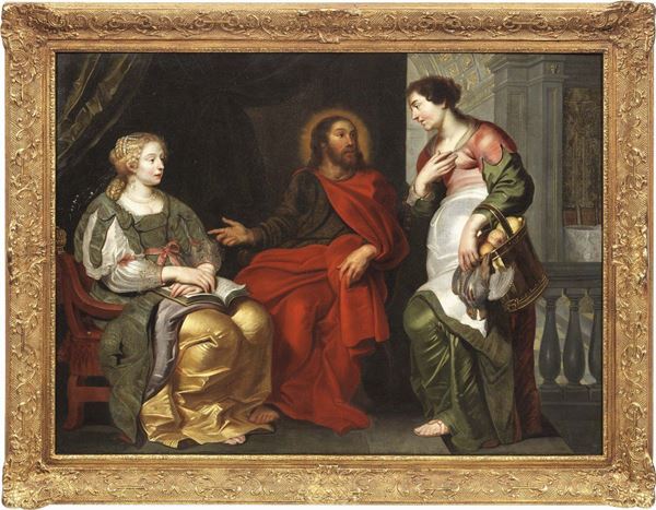 Simon de Vos (attr. a) - Gesù in casa di Marta e Maria