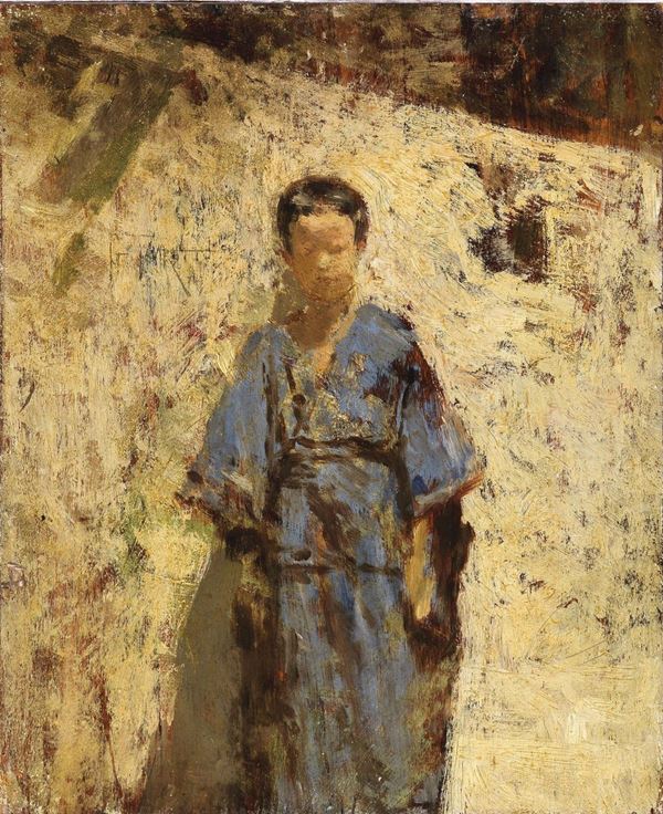 Giacomo Favretto - Il kimono azzurro