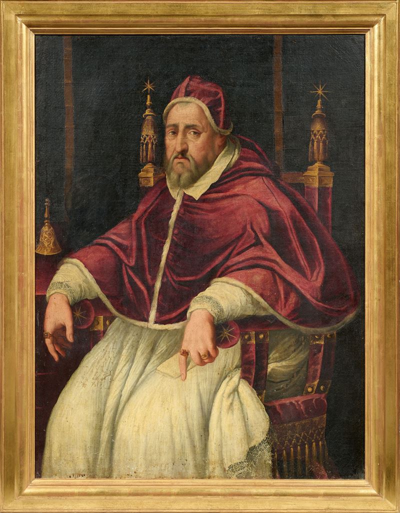 Scuola Romana Fine XVI Secolo - Ritratto di Clemente VIII Aldobrandini