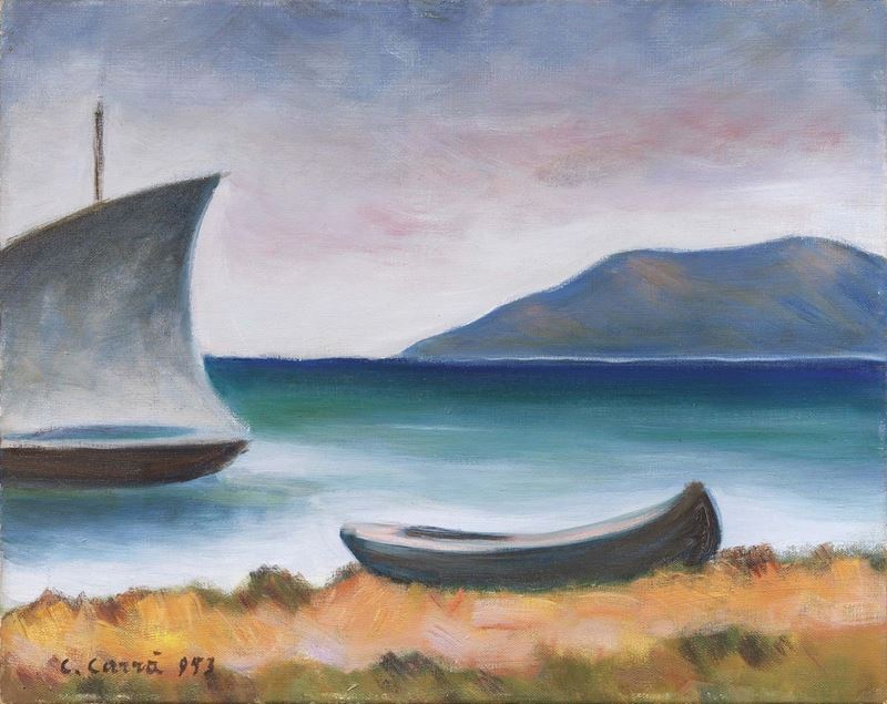 Carlo Carrà - Marina con Vela