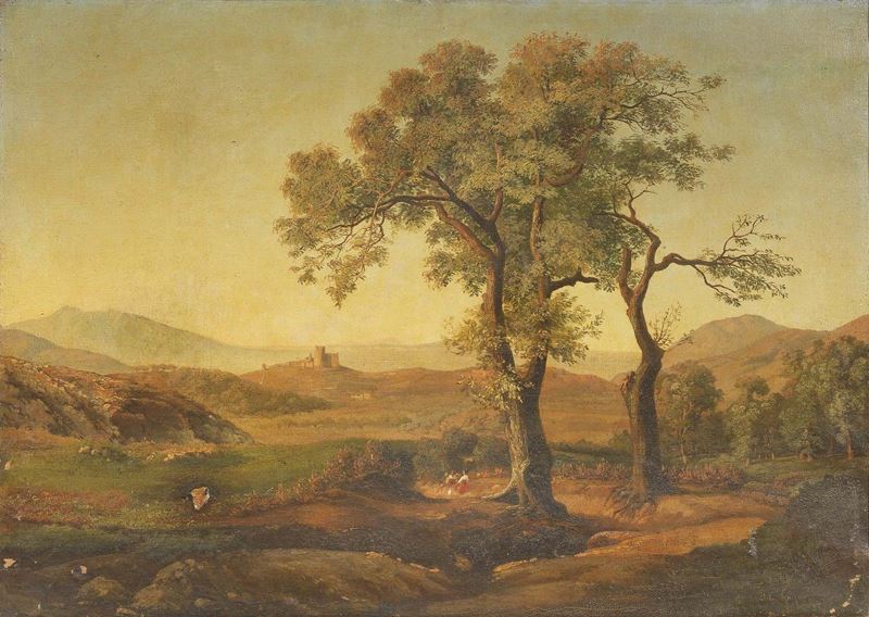 Giacinto Gigante - Paesaggio con Castello Lontano