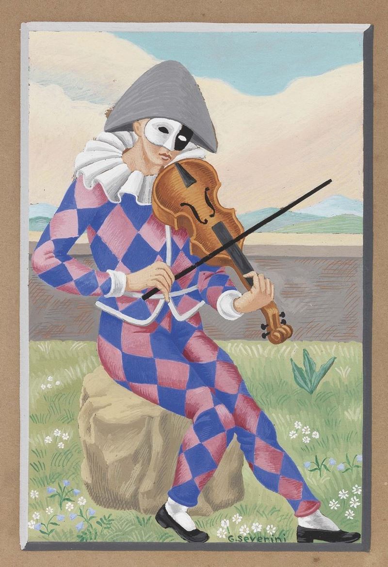 Gino Severini - Harlequin Avec Violon