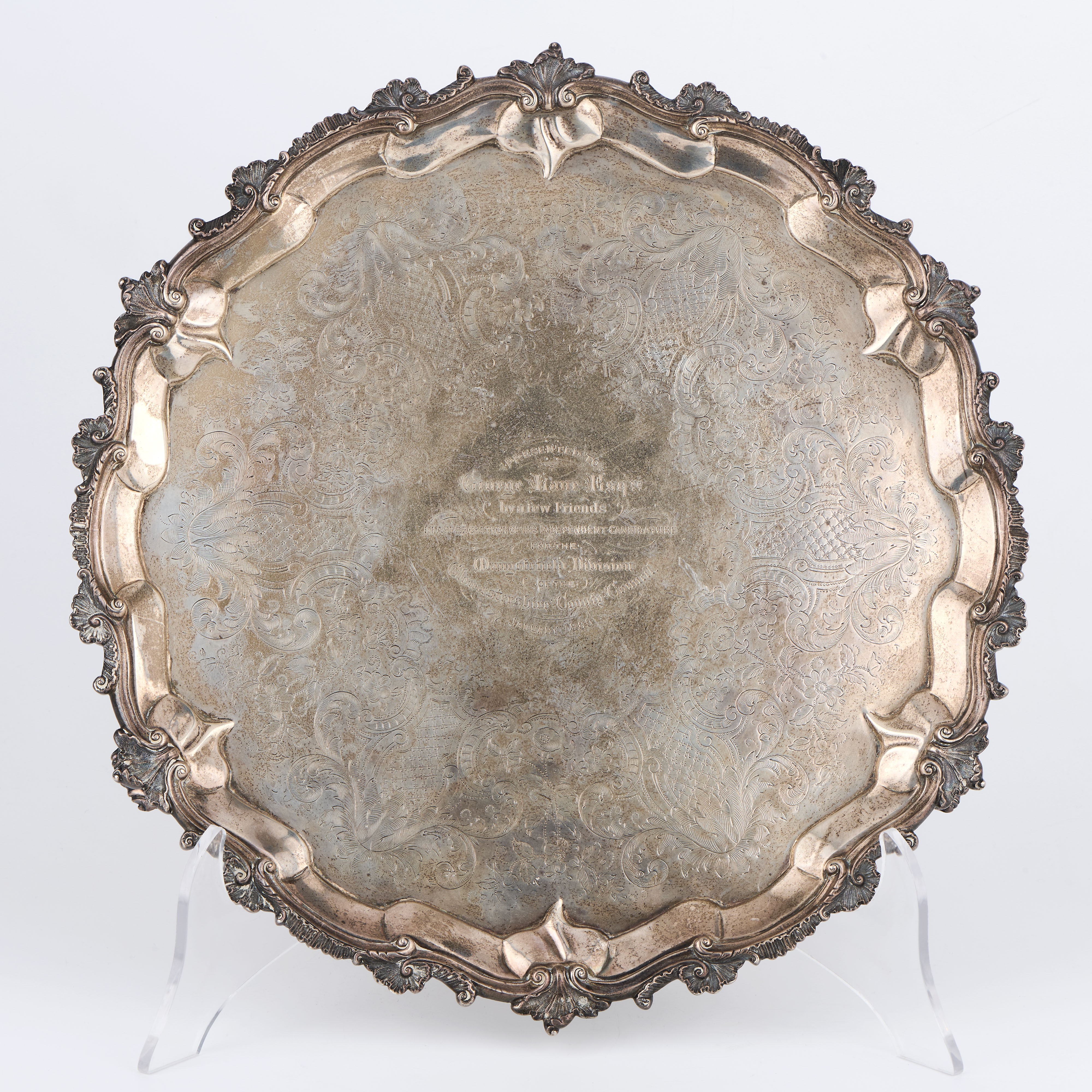 Thomas Richards (?), Salver in argento, manifattura inglese, Londra 1832