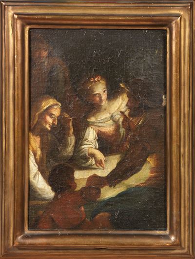 Interno con Figure a Lume di Candela (le Tre Età)