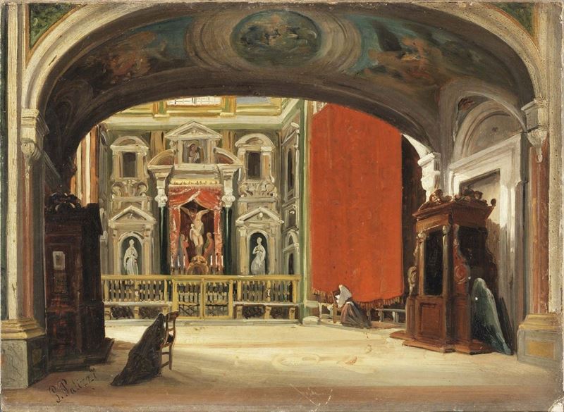 Giuseppe Palizzi (attr. A) - In Chiesa