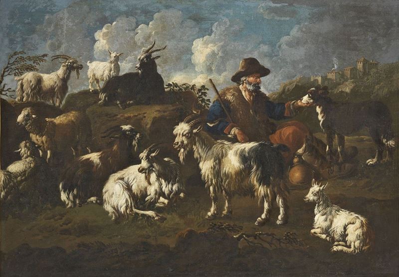 Philip Peter Roos, Detto Rosa da Tivoli - Paesaggio con Pastore e Armenti