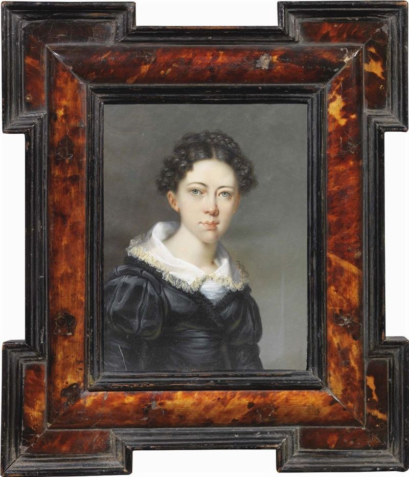 Scuola Francese del XIX Secolo - Ritratto di Giovinetta (ritratto della Figlia di Madame Vigée le...