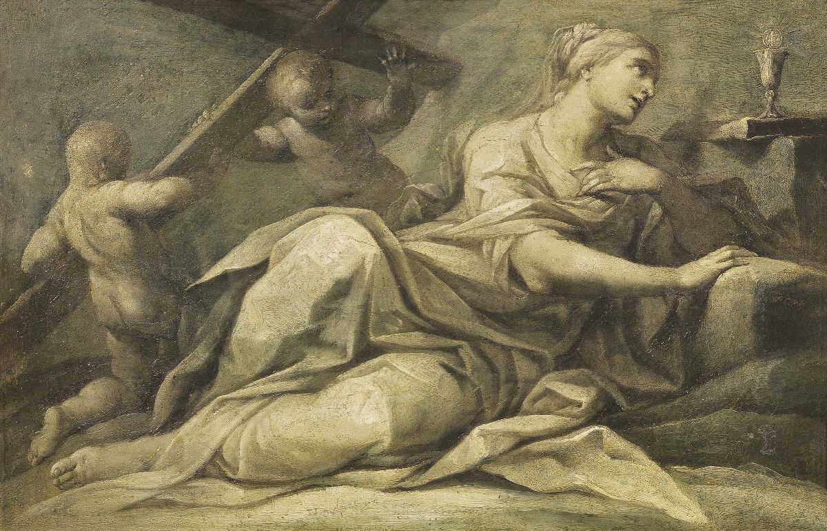 Scuola Emiliana del XVIII Secolo - «allegoria della Carità» e «allegoria della Fede»