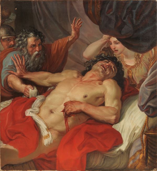 Felice Giani (attr. a) : Morte di Catone Uticense  - Olio su tela - Auction Important Old Masters Paintings - I - Casa d'aste Farsettiarte