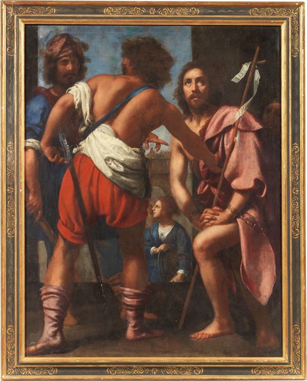 Felice Ficherelli, detto il Riposo (attr. a) - San Giovanni Battista in attesa del martirio dinanzi ai carnefici