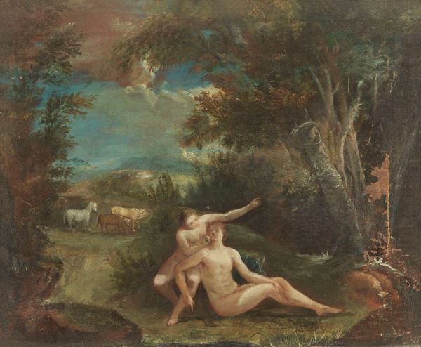 Scuola francese inizio XVIII secolo - Adamo e Eva