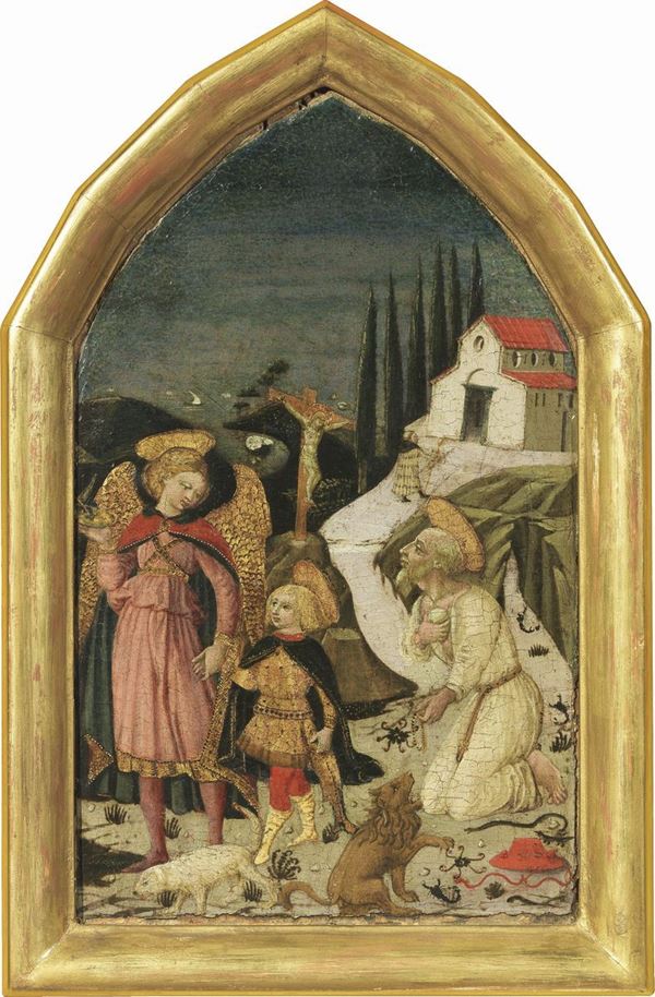 Apollonio di Giovanni - L'Arcangelo Raffaele con Tobiolo e San Girolamo