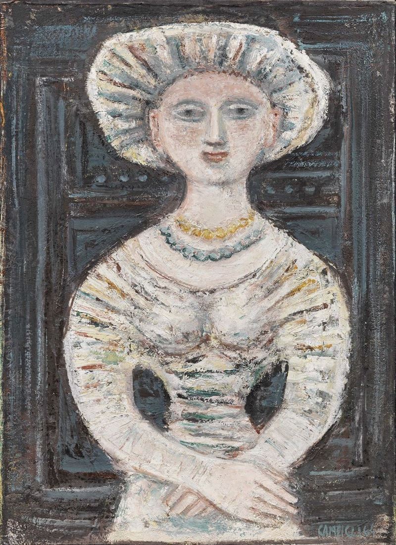 Massimo Campigli - Figura su Fondo Scuro