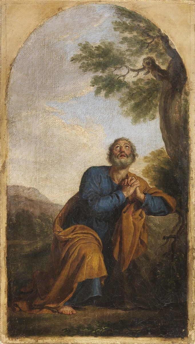 Scuola Emiliana del XVIII Secolo - Santo in Preghiera
