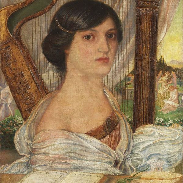 Guido Nincheri : Figura di donna  (1907)  - Olio e tecnica mista su tela - Asta PARADE II - DIPINTI E SCULTURE DEL XIX E XX SECOLO - Casa d'aste Farsettiarte