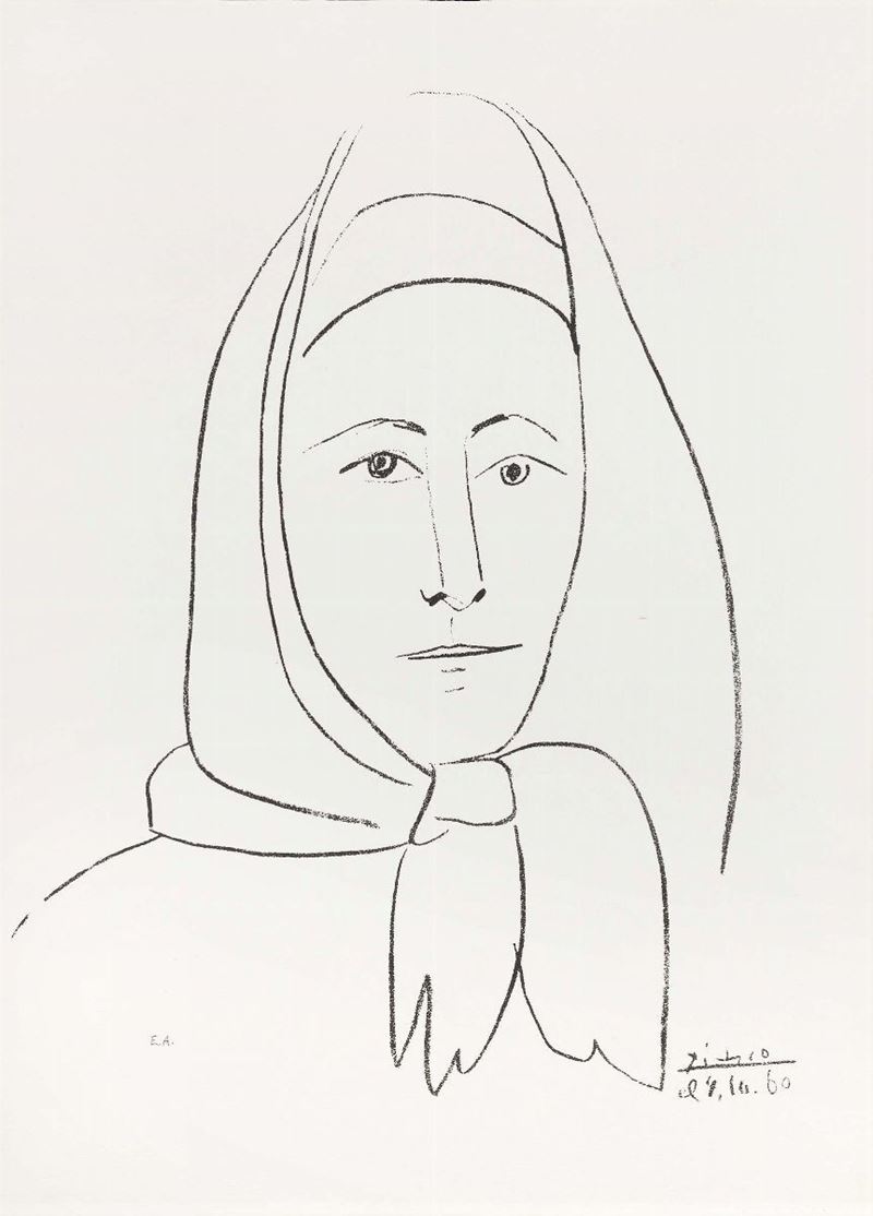 Pablo Picasso (D'après) - Ritratto di Donna